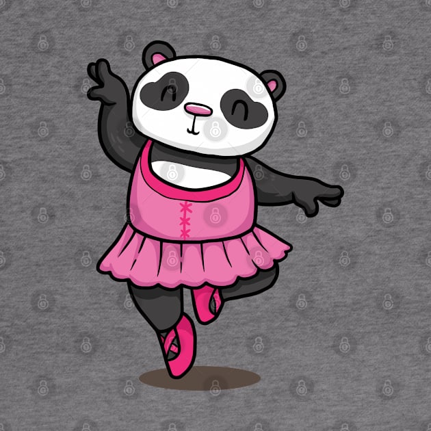 Ballerina Panda Dancer with pink ballett dress by Littlelimehead